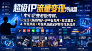 超级IP流量变现特训营|中小企业老板专属,IP定位+爆款内容+多平台矩阵+投流变现+AI批量赋能+短视频直播全实操落地系统课-宝藏屋创业网