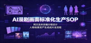 AI漫剧画面标准化生产SOP:网文选本改编分镜设计,人物场景资产生成成片全流程-宝藏屋创业网
