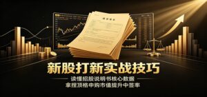 新股打新实战技巧:读懂招股说明书核心数据,拿捏顶格申购市值提升中签率-宝藏屋创业网