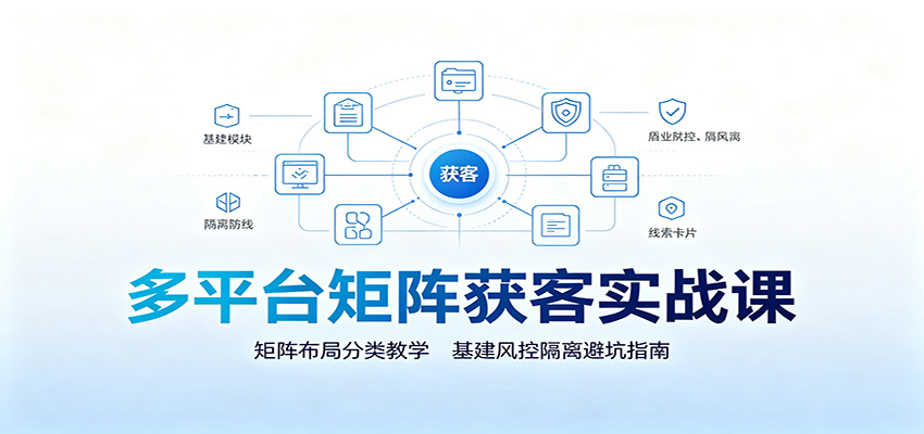 多平台矩阵获客实战课：矩阵布局分类教学，基建风控隔离避坑指南-宝藏屋创业网