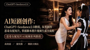 AI短剧从零创作实战课｜ChatGPT脚本撰写+Seedance2.0视频生成，恶毒女配短剧全流程教程-宝藏屋创业网