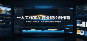 一人工作室AI商业短片创作营:全套AI工具库实操,光影品牌叙事成片落地教学-宝藏屋创业网