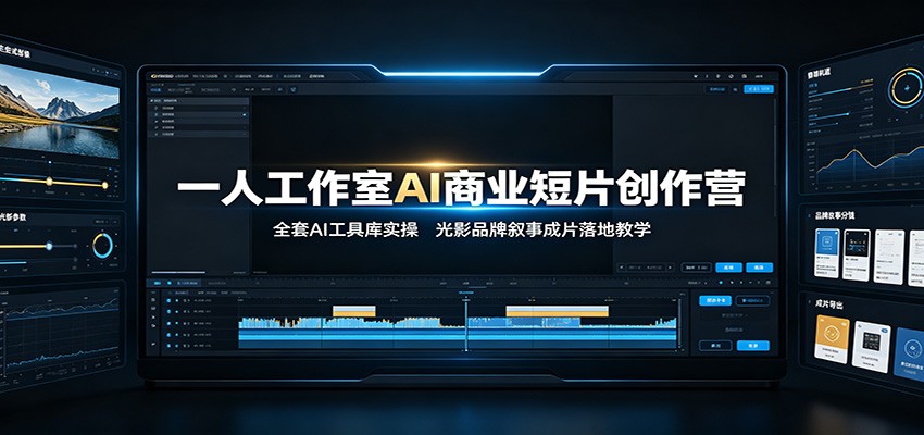 一人工作室AI商业短片创作营：全套AI工具库实操，光影品牌叙事成片落地教学-宝藏屋创业网