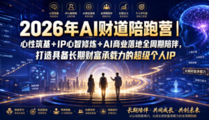 2026年AI财道陪跑营|心性筑基+IP心智修炼+AI商业落地全周期陪伴,打造具备长期财富承载力的超级个人IP-宝藏屋创业网