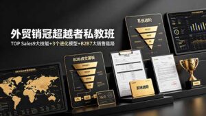 外贸销冠超越者私教班:TOP Sales9大技能+3个进化模型+B2B7大销售链路,系统进阶-宝藏屋创业网