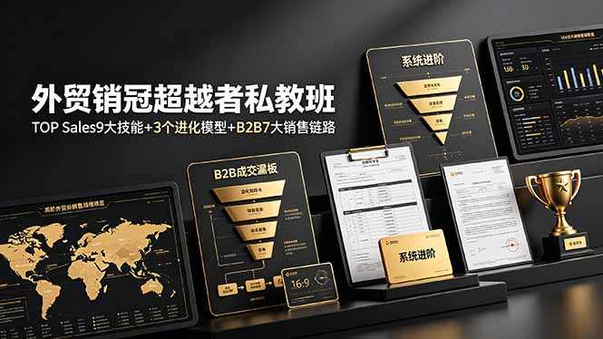 外贸销冠超越者私教班：TOP Sales9大技能+3个进化模型+B2B7大销售链路，系统进阶-宝藏屋创业网