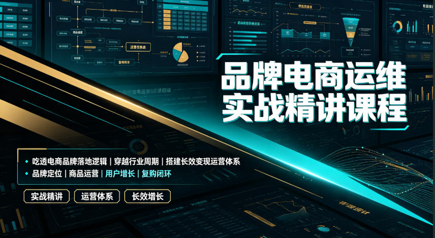 品牌电商运维实战精讲课程｜吃透电商品牌落地逻辑、穿越行业周期、搭建长效变现运营体系-宝藏屋创业网
