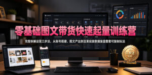 零基础图文带货快速起量训练营，完整拆解运营三步法，从账号搭建、图文产出到豆荚投放数据复盘整套可复制玩法-宝藏屋创业网