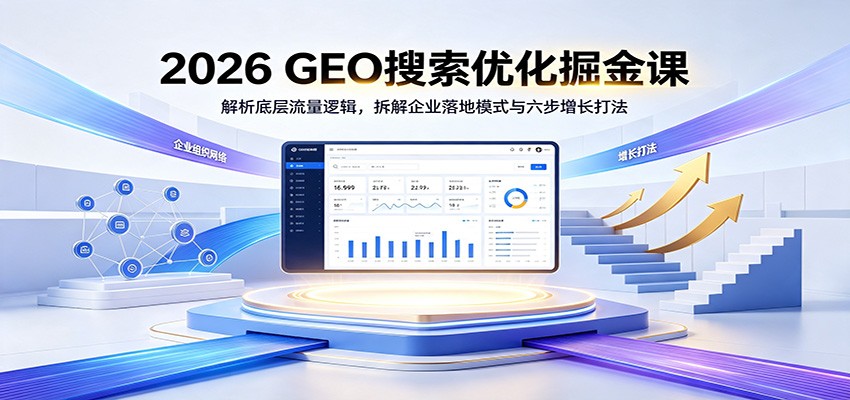 2026 GEO搜索优化掘金课：解析底层流量逻辑，拆解企业落地模式与六步增长打法-宝藏屋创业网
