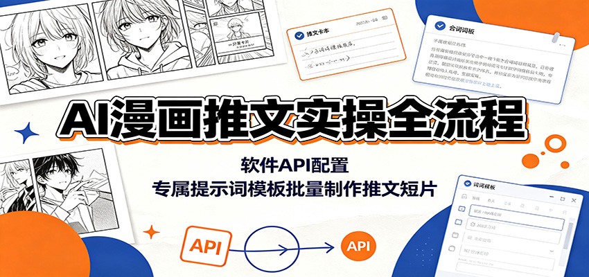 AI漫画推文实操全流程：软件API配置，专属提示词模板批量制作推文短片-宝藏屋创业网
