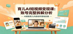 育儿AI短视频变现课:账号完整拆解分析,AI赋能育儿内容创作落地实操-宝藏屋创业网