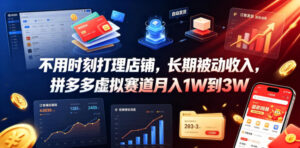 不用时刻打理店铺,长期被动收入,拼多多虚拟赛道月入1W到3W【揭秘】-宝藏屋创业网