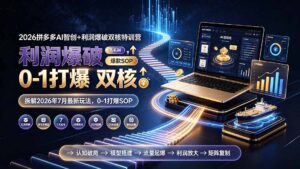2026拼多多AI智创+利润爆破双核特训营-拆解2026年7月最新玩法，0-1打爆SOP-宝藏屋创业网
