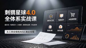 刺猬星球4.0全体系实战课,覆盖提示词工程、电商设计、AI视频特效与新媒体运营,一站式掌握AIGC商业核心技能-宝藏屋创业网