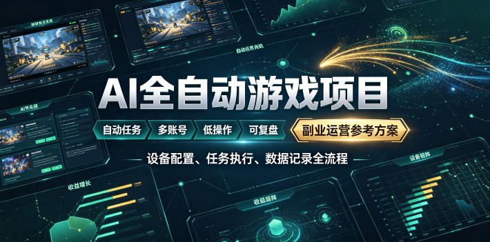 AI全自动游戏躺賺副业：日入几百，稳定运行三年的项目！【揭秘】-宝藏屋创业网