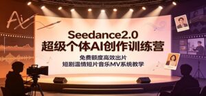Seedance2.0超级个体AI创作训练营:免费额度高效出片,短剧温情短片音乐MV系统教学-宝藏屋创业网