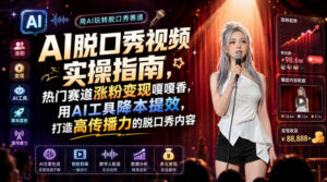 AI脱口秀视频实操指南,热门赛道涨粉变现嘎嘎香,用AI工具降本提效,打造高传播力的脱口秀内容-宝藏屋创业网