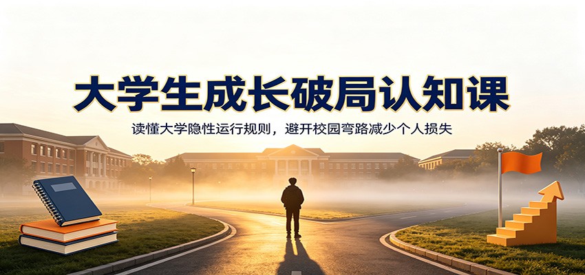 大学生成长破局认知课：读懂大学隐性运行规则，避开校园弯路减少个人损失-宝藏屋创业网