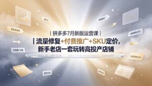 2026拼多多掘金运营私教大课-7月,流量推广定价申诉全覆盖,一套打法稳定店铺长期出单-宝藏屋创业网