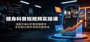 健身科普短视频实操课:选题文案AI作图剪辑教学,手机独立制作变现完整体系-宝藏屋创业网