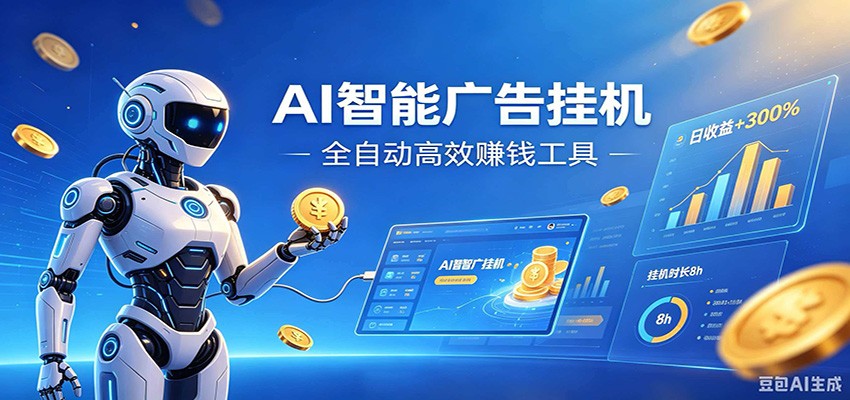 AI智能广告挂机，小白轻松上手，在家自动赚收益-宝藏屋创业网