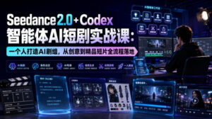 Seedance2.0+Codex智能体AI短剧实战课:一个人打造AI剧组,从创意到精品短片全流程-宝藏屋创业网