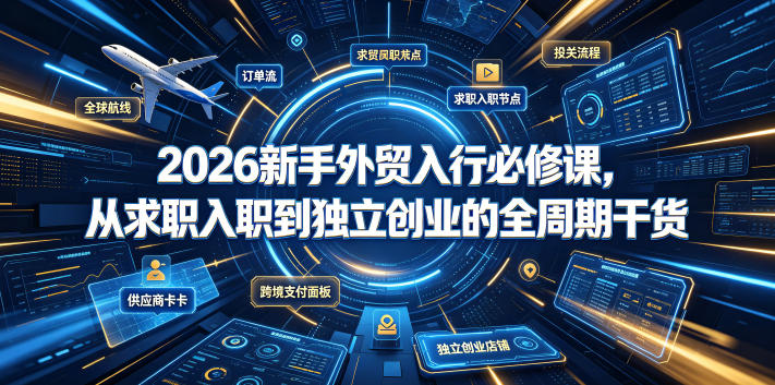 2026新手外贸入行必修课，从求职入职到独立创业的全周期干货-宝藏屋创业网
