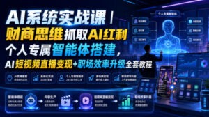 AI系统实战课｜财商思维抓取AI红利｜个人专属智能体搭建，AI短视频直播变现+职场效率升级全套教程-宝藏屋创业网