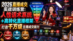 2026直播成交实战训练营:人性话术系统+高转化直播框架,打造千万级主播成交能力-宝藏屋创业网