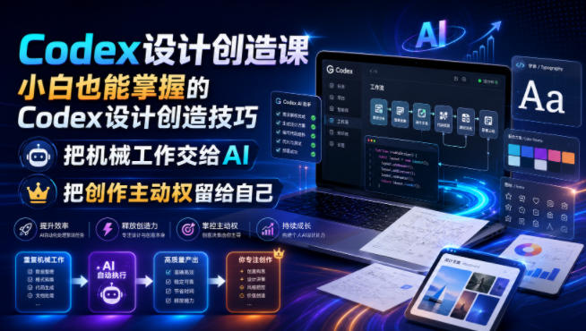 Codex设计创造课，小白也能掌握的Codex设计创造技巧，把机械工作交给AI，把创作主动权留给自己-宝藏屋创业网