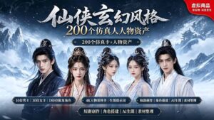 200个仙侠玄幻仿真人素材◆10男主×10女主×180配角，4K资料卡+AI生图提示词，漫剧必备-宝藏屋创业网