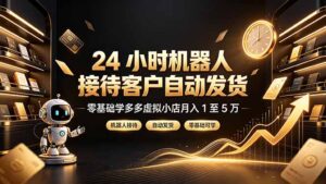24 小时机器人接待客户自动发货,零基础学多多虚拟小店月入 1 至 5 万-宝藏屋创业网