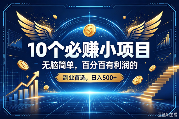 （19192期）15个必赚的小项目，百分百赚元子的，无脑简单，副业首选，日入500+-宝藏屋创业网