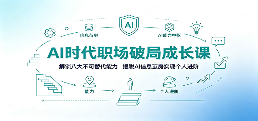 AI时代职场破局成长课：解锁八大不可替代能力，摆脱AI信息茧房实现个人进阶-宝藏屋创业网