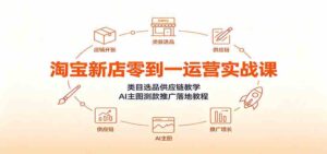 淘宝新店零到一运营实战课：类目选品供应链教学，AI主图测款推广落地教程-宝藏屋创业网
