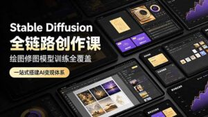 Stable Diffusion全链路创作课，绘图修图模型训练全覆盖，一站式搭建AI变现体系-宝藏屋创业网