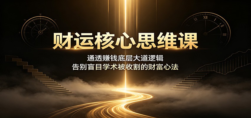 财运核心思维课：通透赚钱底层大道逻辑，告别盲目学术被收割的财富心法-宝藏屋创业网