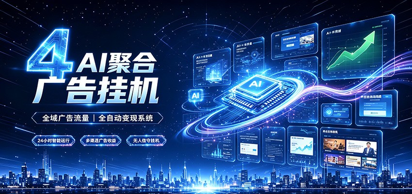 全域广告流量聚合，AI无人挂机稳赚佣金，打造长期稳定被动收入副业-宝藏屋创业网