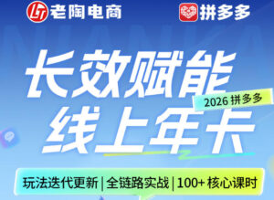 拼多多线上SVIP线上年卡,从认知到基础、从推广到活动、从活动到玩法,全链路实战(260730)-宝藏屋创业网