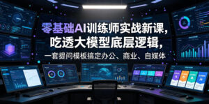 零基础AI训练师实战课,吃透大模型底层逻辑,一套提问模板搞定办公、商业、自媒体、设计、生活全场景AI落地应用-宝藏屋创业网