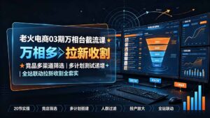 老火电商03期万相台截流课:竞品多渠道筛选|多计划测试递增|全站联动拉新收割全套实操教学-宝藏屋创业网