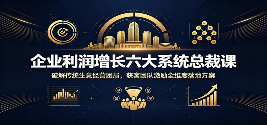 企业利润增长六大系统总裁课：破解传统生意经营困局，获客团队激励全维度落地方案-宝藏屋创业网
