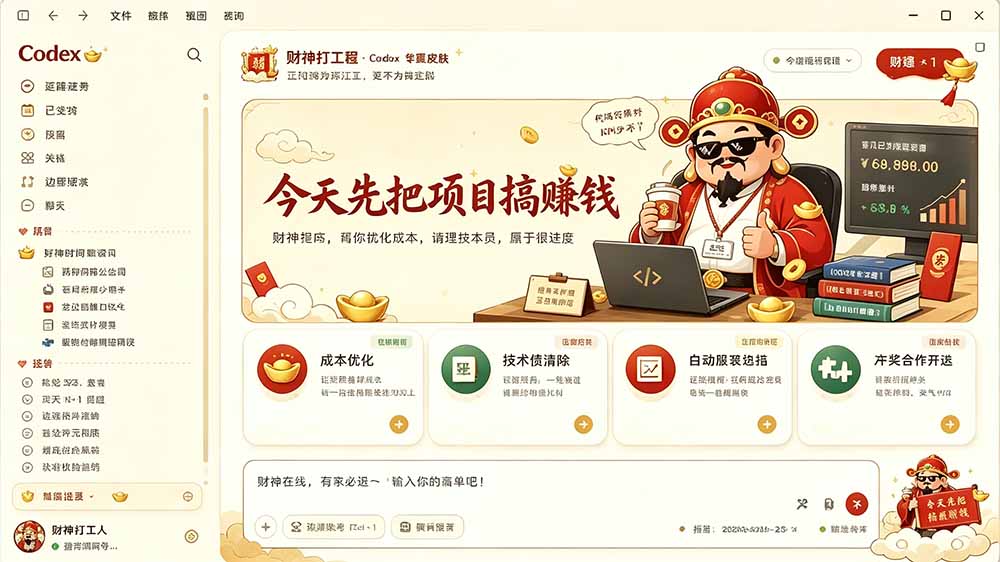 图片[4]-闲鱼售卖99元的Codex皮肤包，GitHub 免费开源了！让你的codex变成精美界面 Codex Dream Skin-宝藏屋创业网