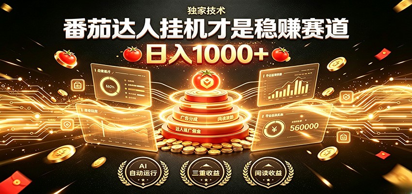 别再瞎找副业！番茄达人挂机才是稳赚赛道 日入1000+-宝藏屋创业网