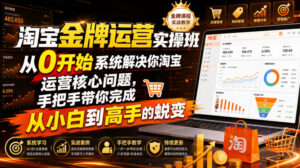 淘宝金牌运营实操班,从0开始系统解决你淘宝运营核心问题,手把手带你完成从小白到高手的蜕变(2026年7月)-宝藏屋创业网