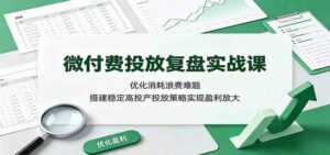 微付费投放复盘实战课:优化消耗浪费难题,搭建稳定高投产投放策略实现盈利放大-宝藏屋创业网