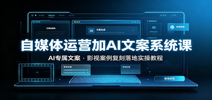 自媒体运营加AI文案系统课：：AI专属文案，影视案例复刻落地实操教程-宝藏屋创业网