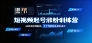 短视频起号涨粉训练营:全类目爆款剪辑实操,账号节奏规划复盘落地教程-宝藏屋创业网