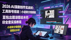 2026AI漫剧创作实战班:工具账号搭建|小说转分镜模板|豆包出图溶图去水印全套实操教程-宝藏屋创业网