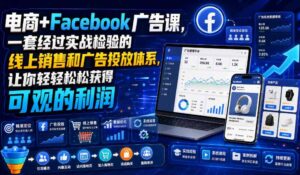电商+Facebook广告课,一套经过实战检验的线上销售和广告投放体系,让你轻轻松松获得可观的利润【原创双语字幕】-宝藏屋创业网